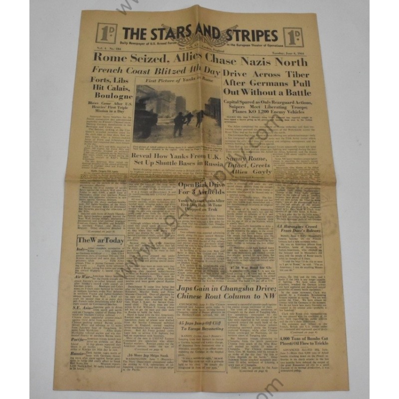 Stars and Stripes newspaper of June 6, 1944 - 2 Stars and Stripes newspaper of June 6, 1944 - 2