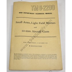 TM 9-2200  Small Arms, Light Field Mortars and 20-MM Aircraft Guns  - 1
