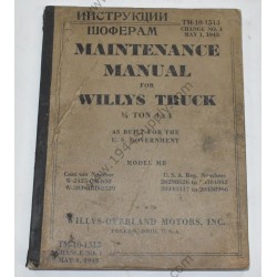 TM 10-1513 Maintenance Manual for Willys Truck ¼ Ton 4 x 4  - 2