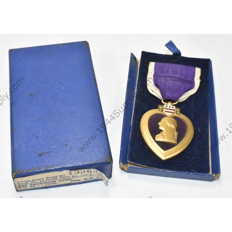 Purple Heart 'numbered' medal in box