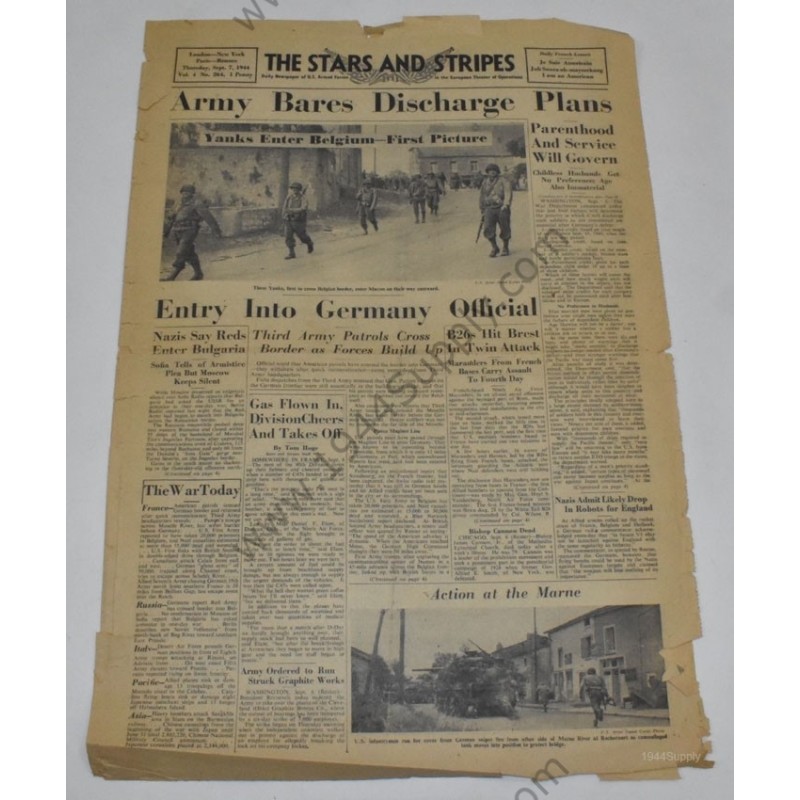 Stars and Stripes newspaper of September 7, 1944 - 1 Stars and Stripes newspaper of September 7, 1944 - 1